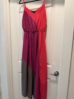 Mossimo Supply Co. Colorblock Maxi Dress in Coral, Magenta, and Gray